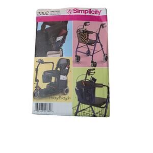Simplicity Sewing Pattern #2382 Wheel Chair Walker Accessories Bags Totes Uncut